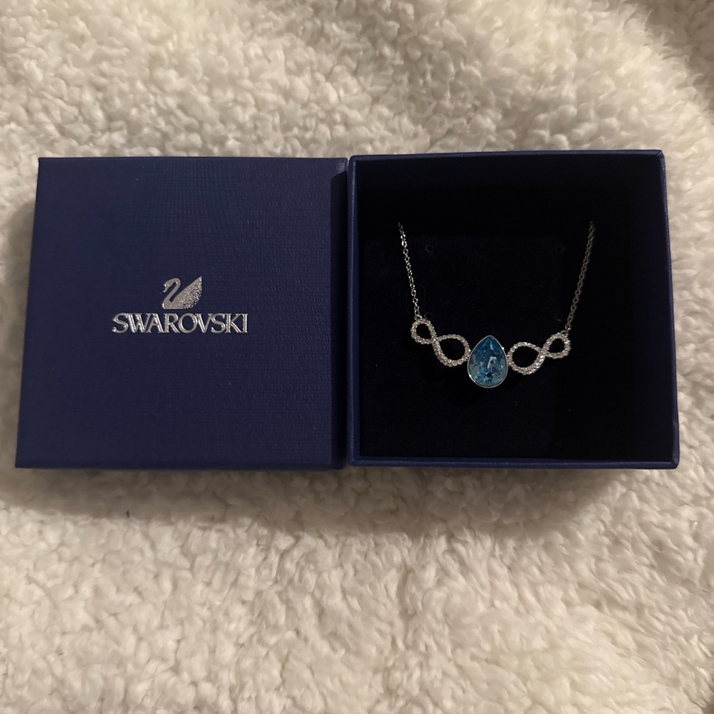 Swarovski Brand New Blue and Silver Infinity Necklace